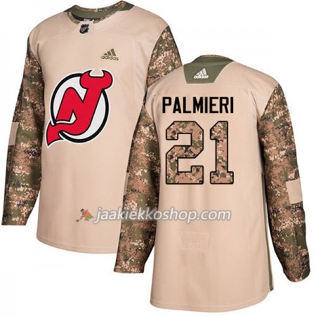 Miehille NHL New Jersey Devils Pelipaita Kyle Palmieri 21 Adidas 2017-2018 Camo Veterans Day Practice Authentic